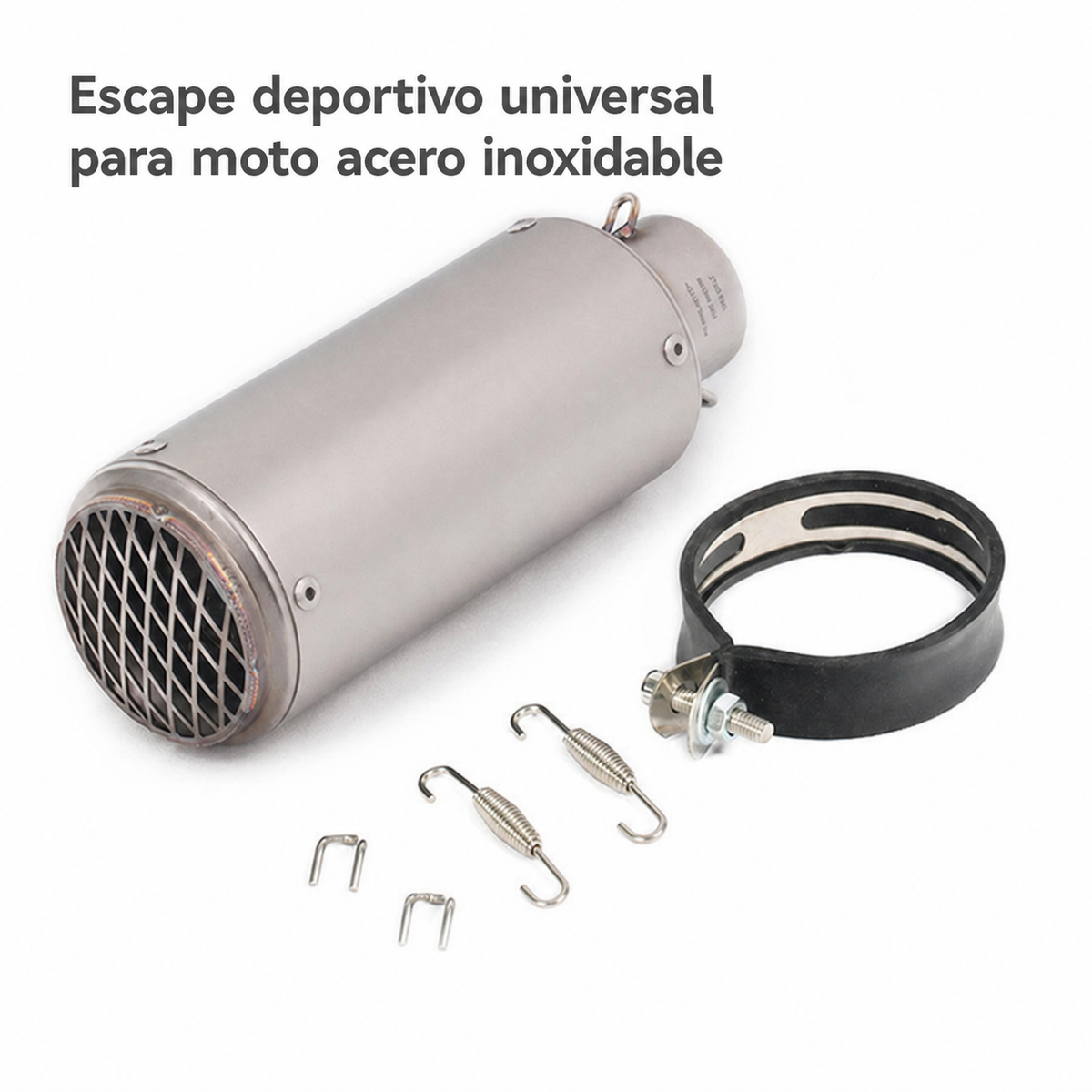 Escape deportivo universal para moto acero inoxidable