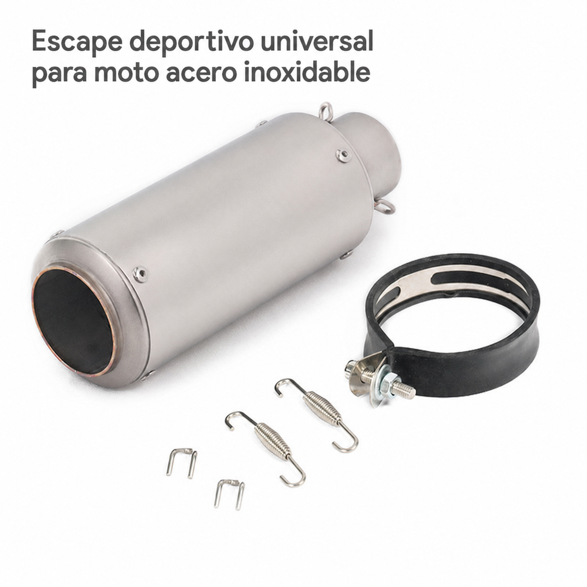 Escape deportivo universal para moto acero inoxidable
