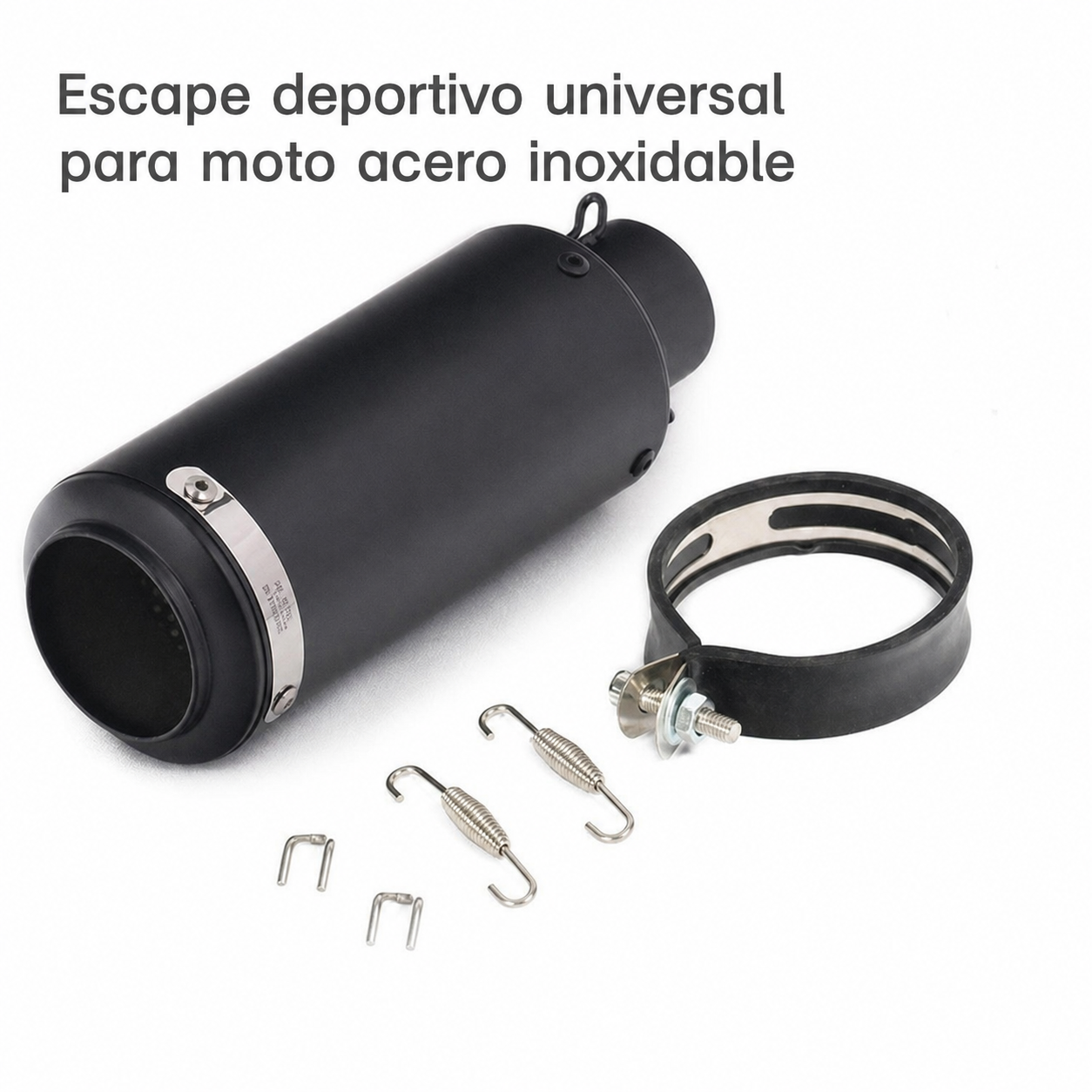 Escape deportivo universal para moto acero inoxidable