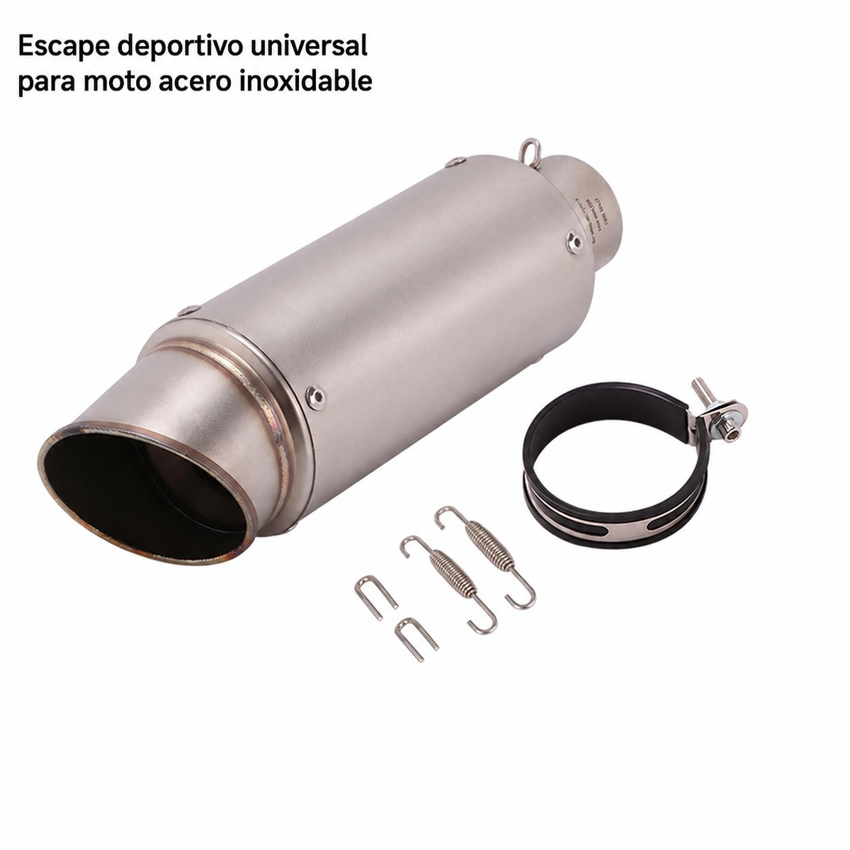 Escape deportivo universal para moto acero inoxidable
