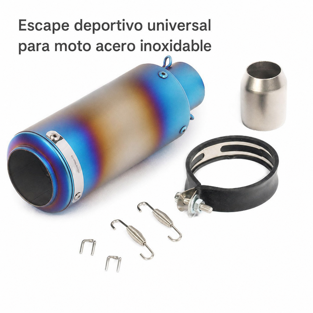 Escape deportivo universal para moto acero inoxidable