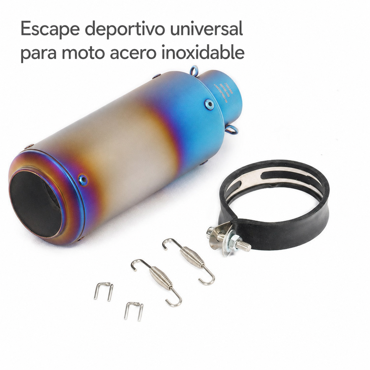Escape deportivo universal para moto acero inoxidable