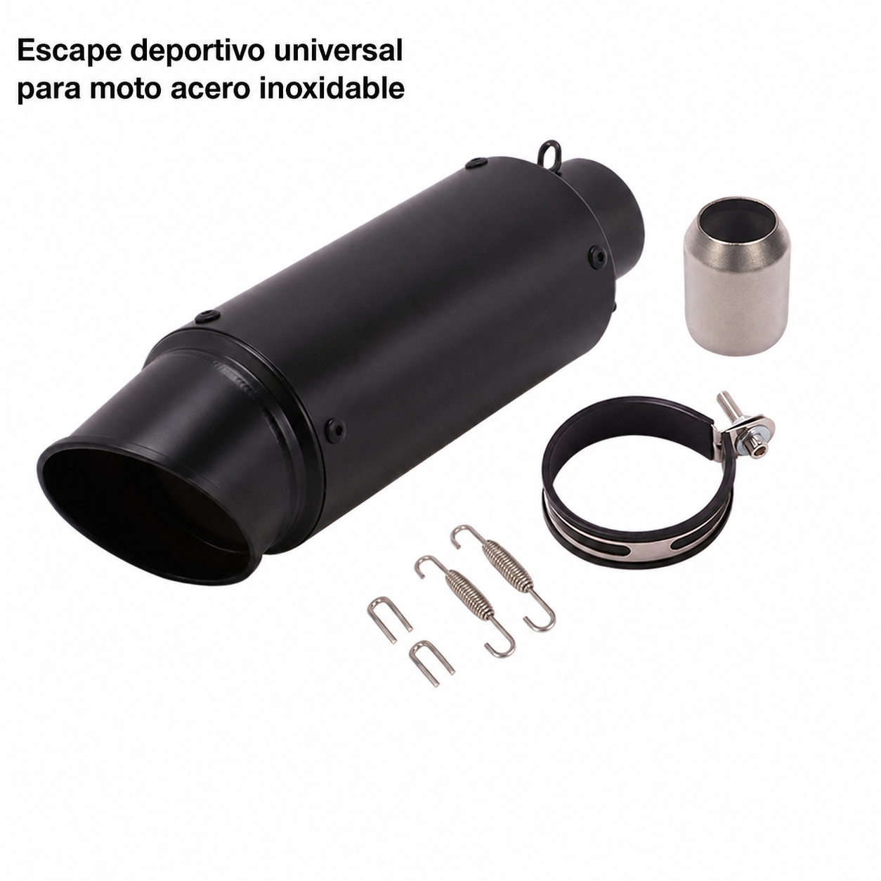 Escape deportivo universal para moto acero inoxidable