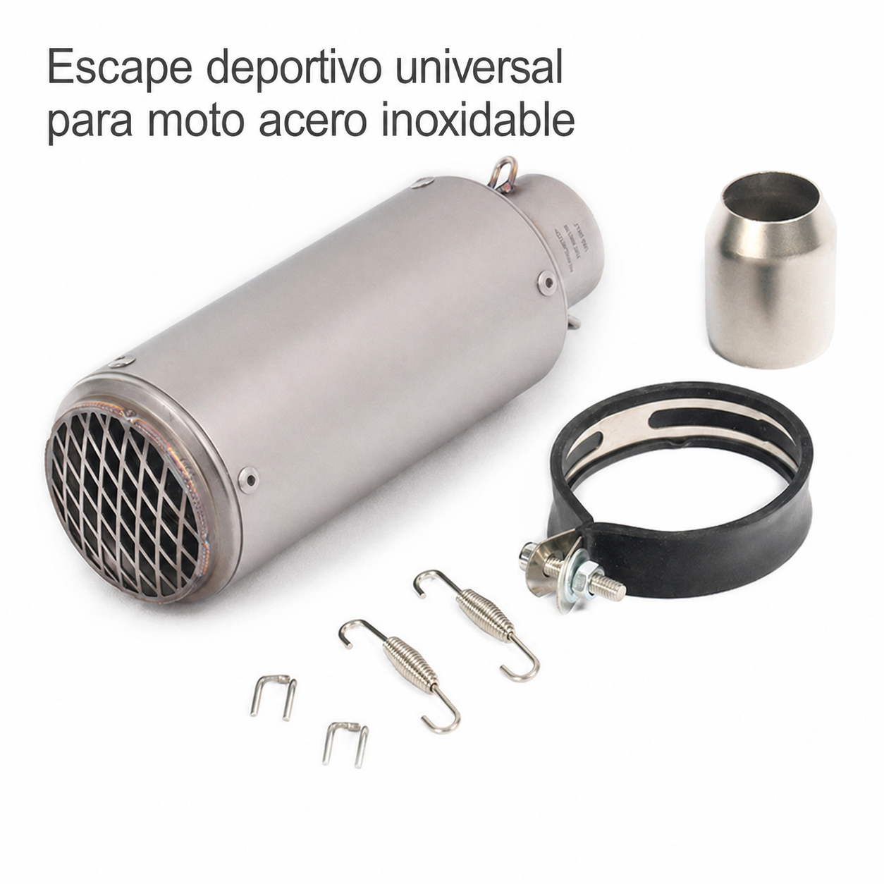 Escape deportivo universal para moto acero inoxidable