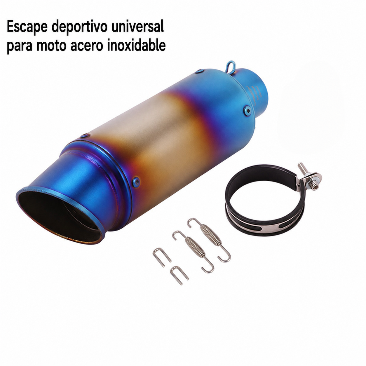 Escape deportivo universal para moto acero inoxidable