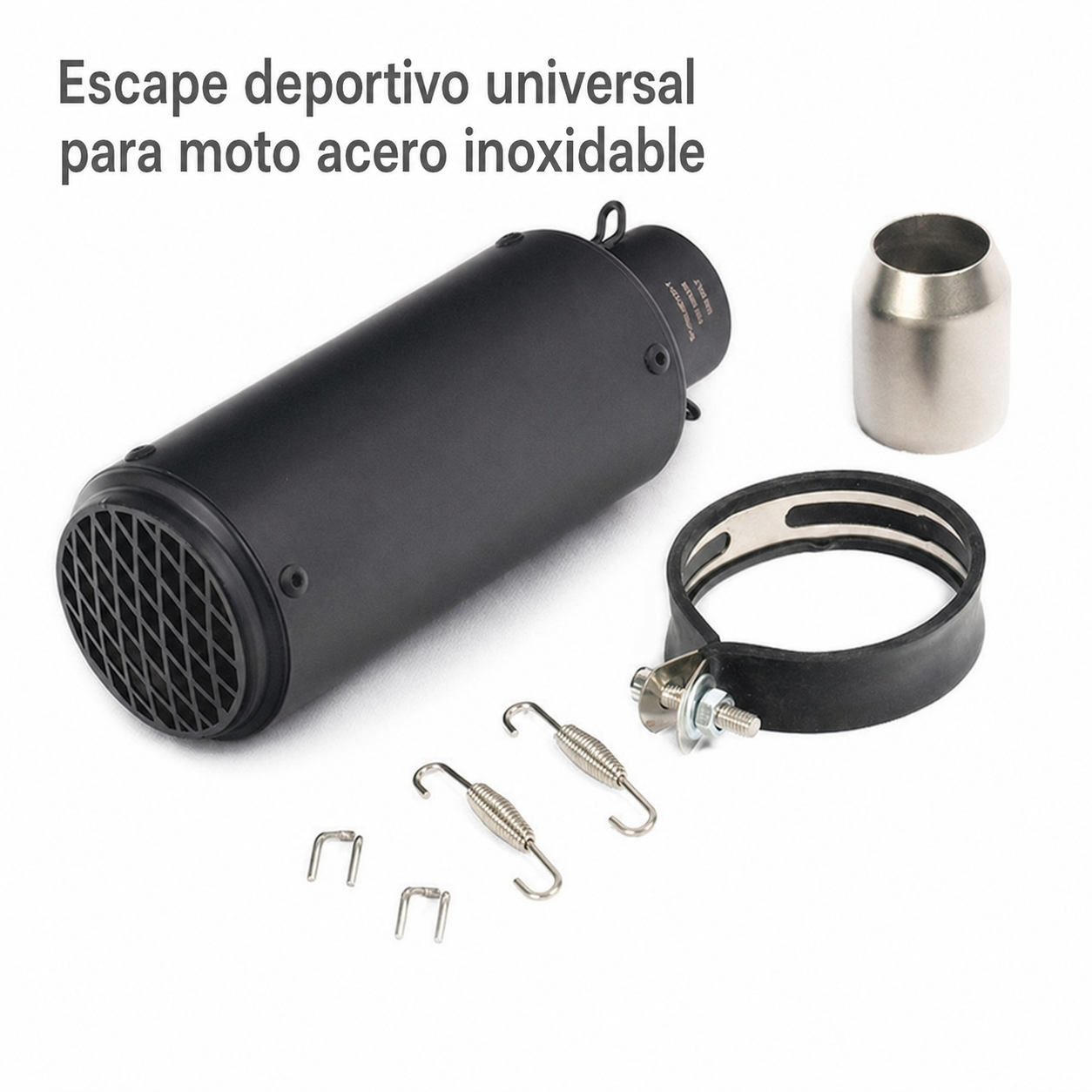 Escape deportivo universal para moto acero inoxidable