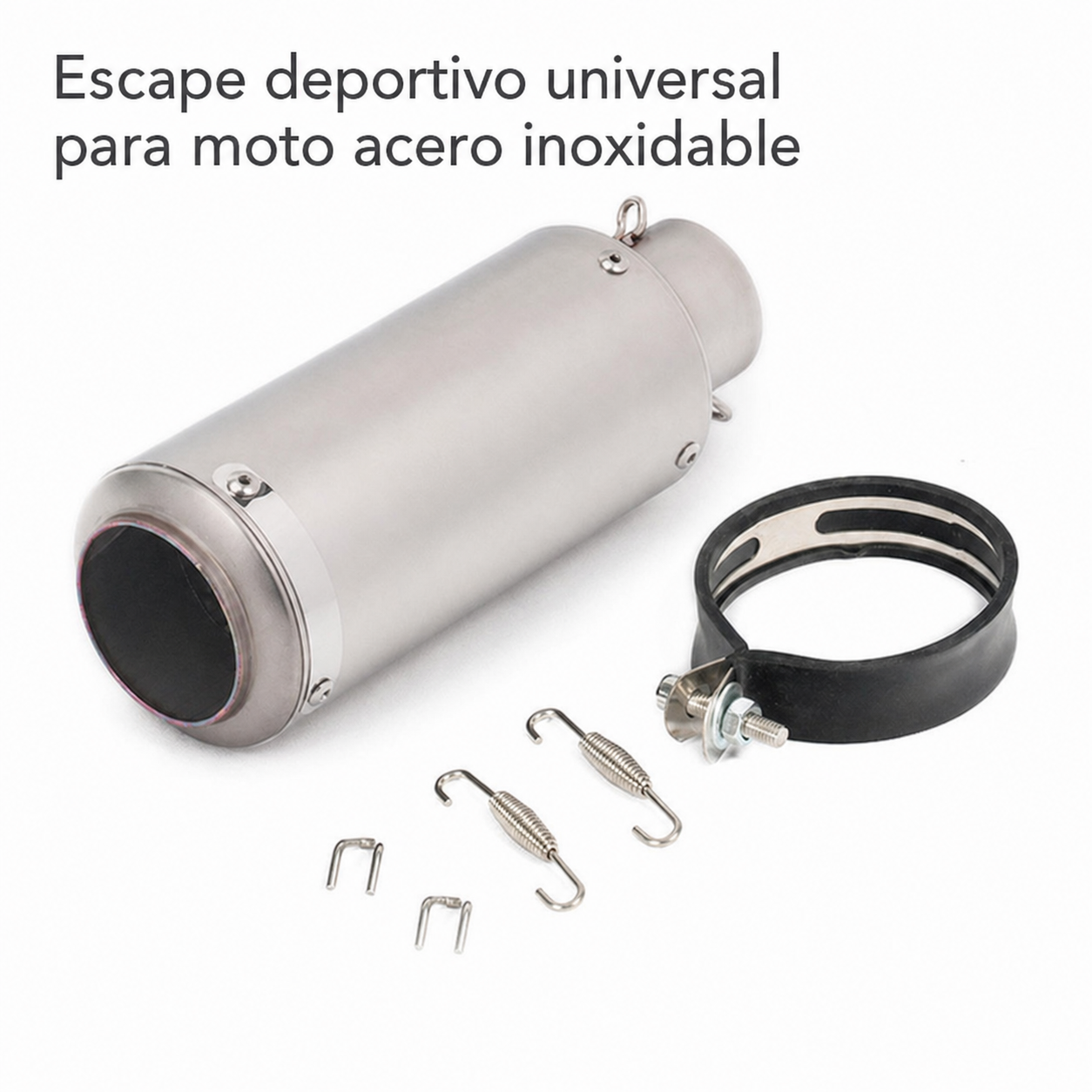Escape deportivo universal para moto acero inoxidable