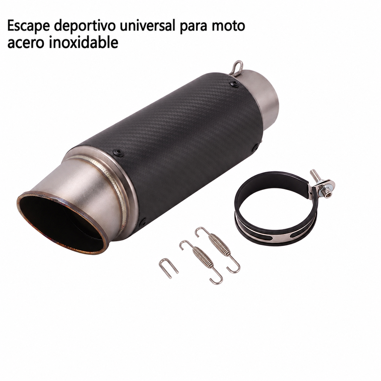 Escape deportivo universal para moto acero inoxidable