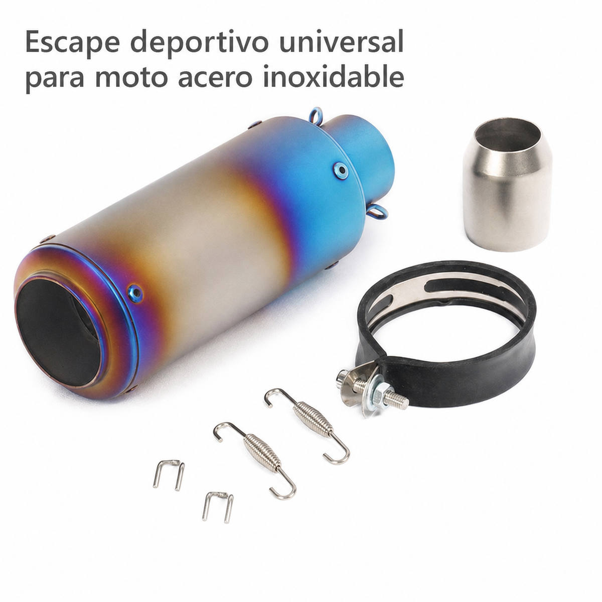 Escape deportivo universal para moto acero inoxidable