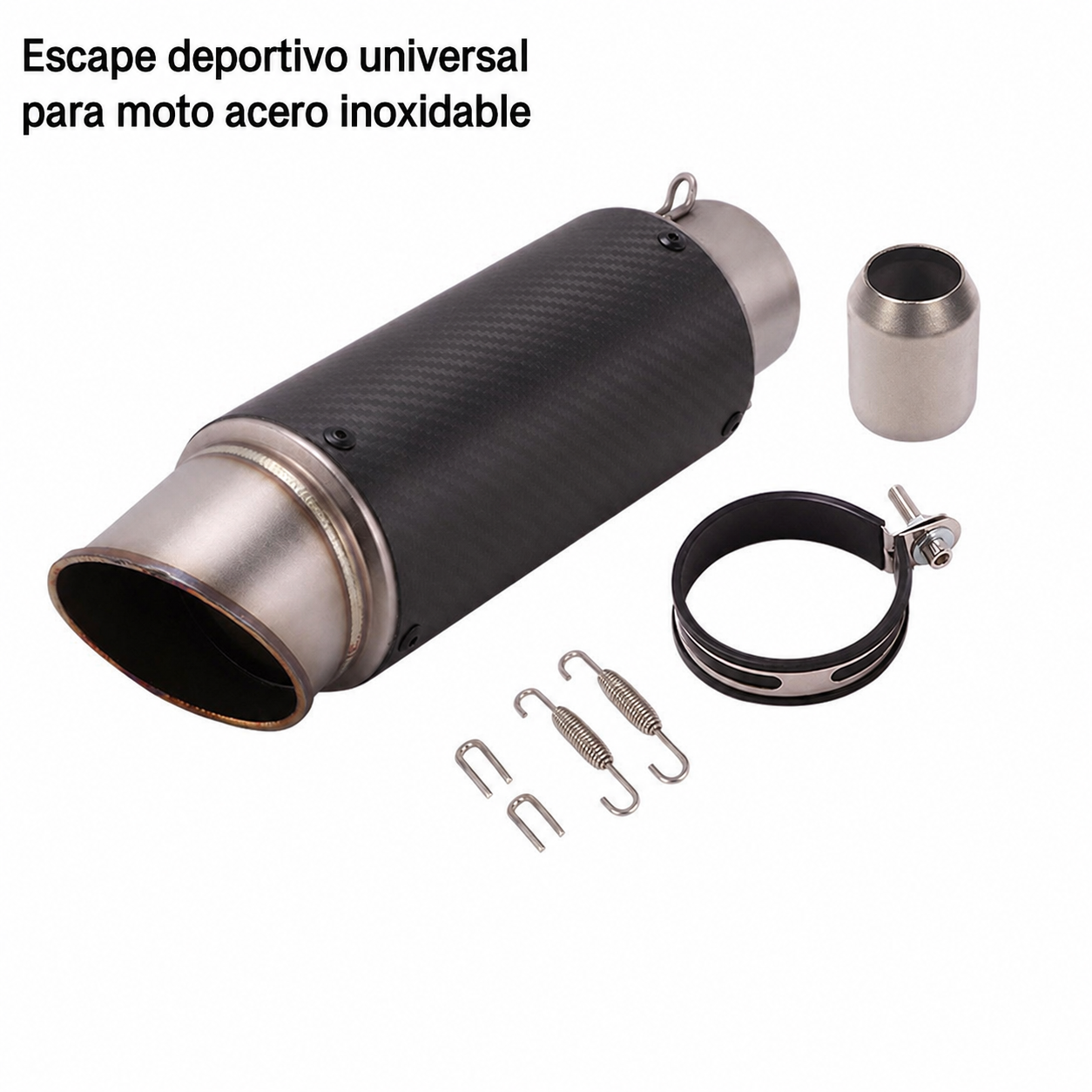 Escape deportivo universal para moto acero inoxidable