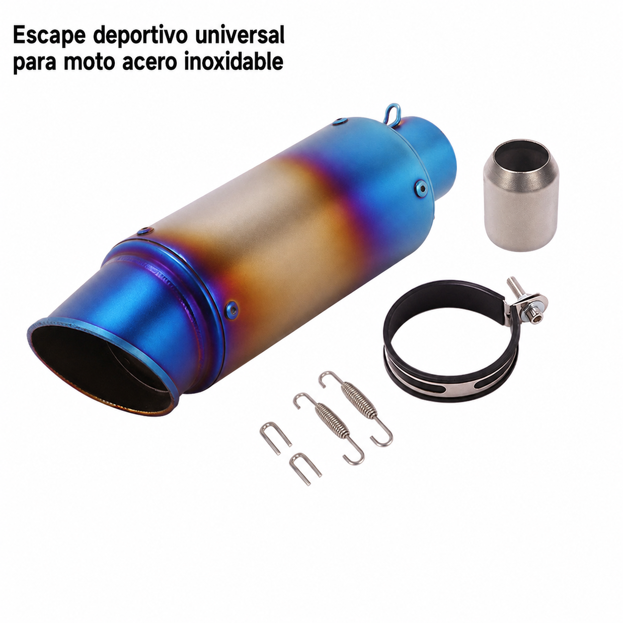 Escape deportivo universal para moto acero inoxidable