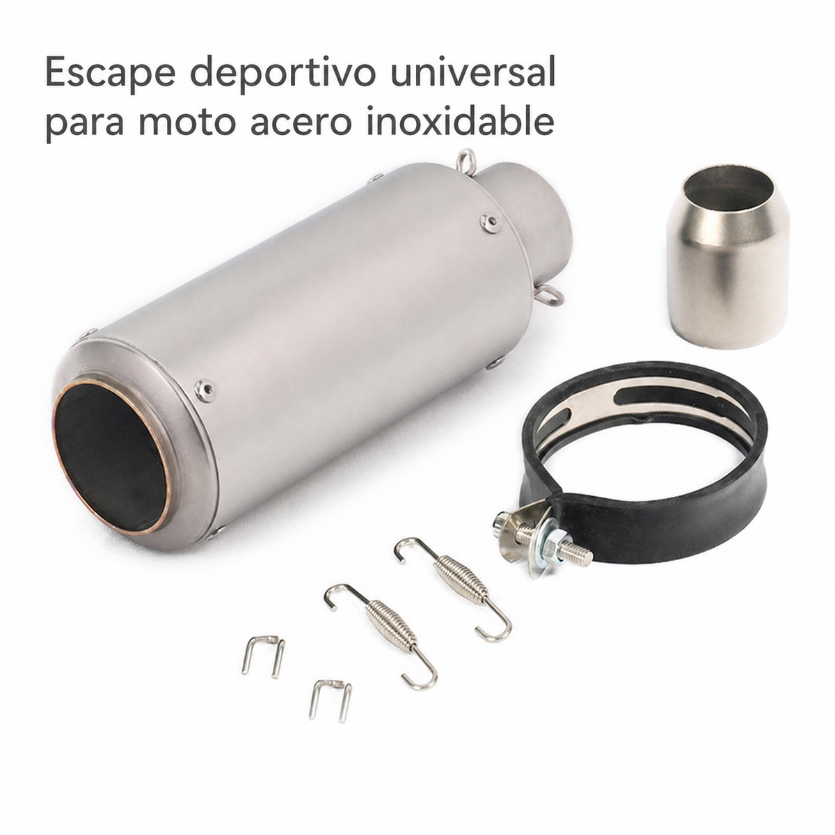 Escape deportivo universal para moto acero inoxidable