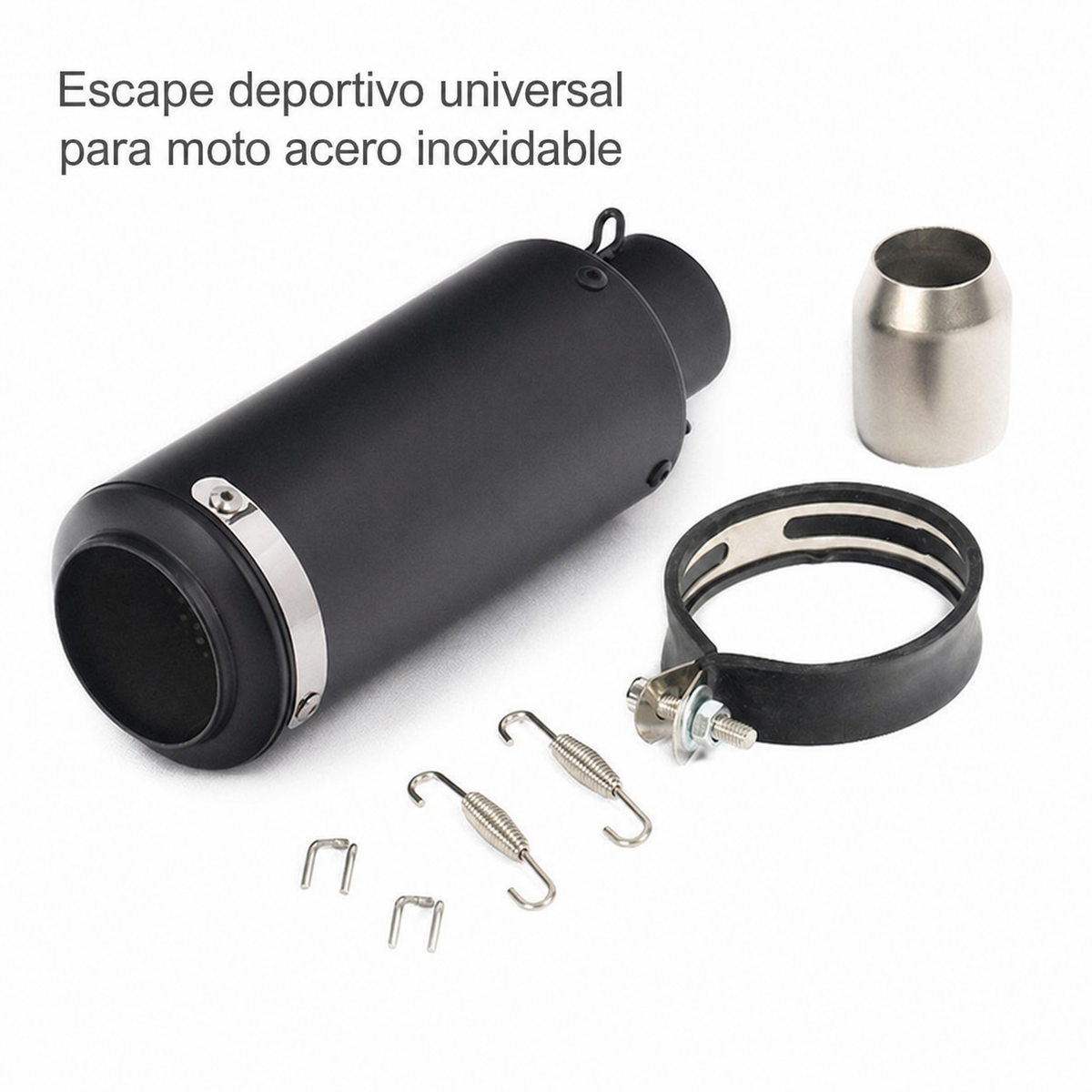 Escape deportivo universal para moto acero inoxidable