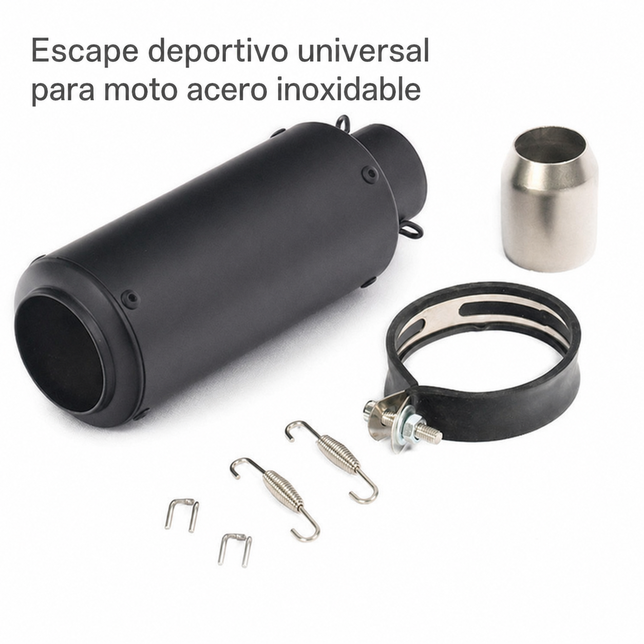 Escape deportivo universal para moto acero inoxidable