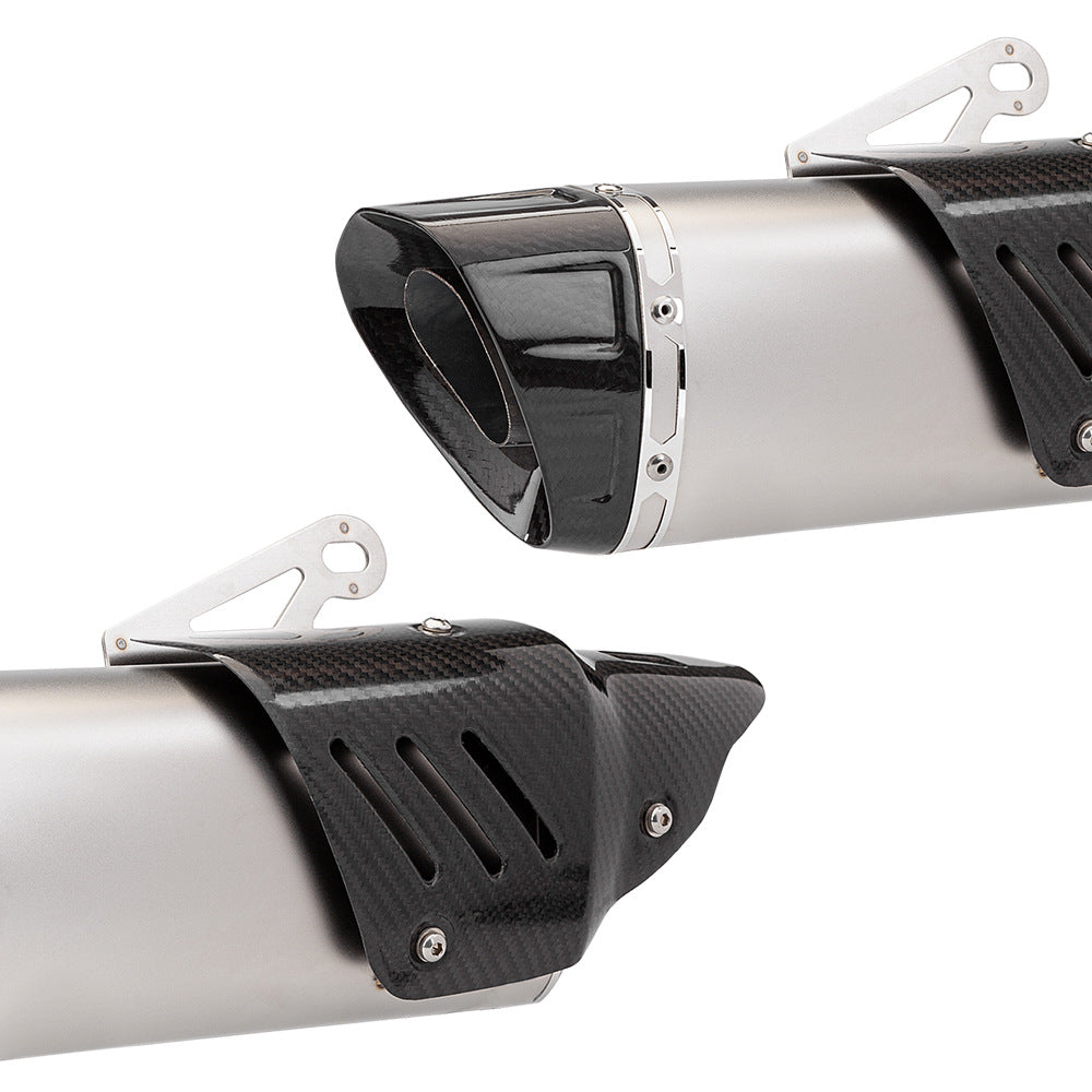Escape Universal Moto Acero Inox Tapa Fibra de Carbono - 3