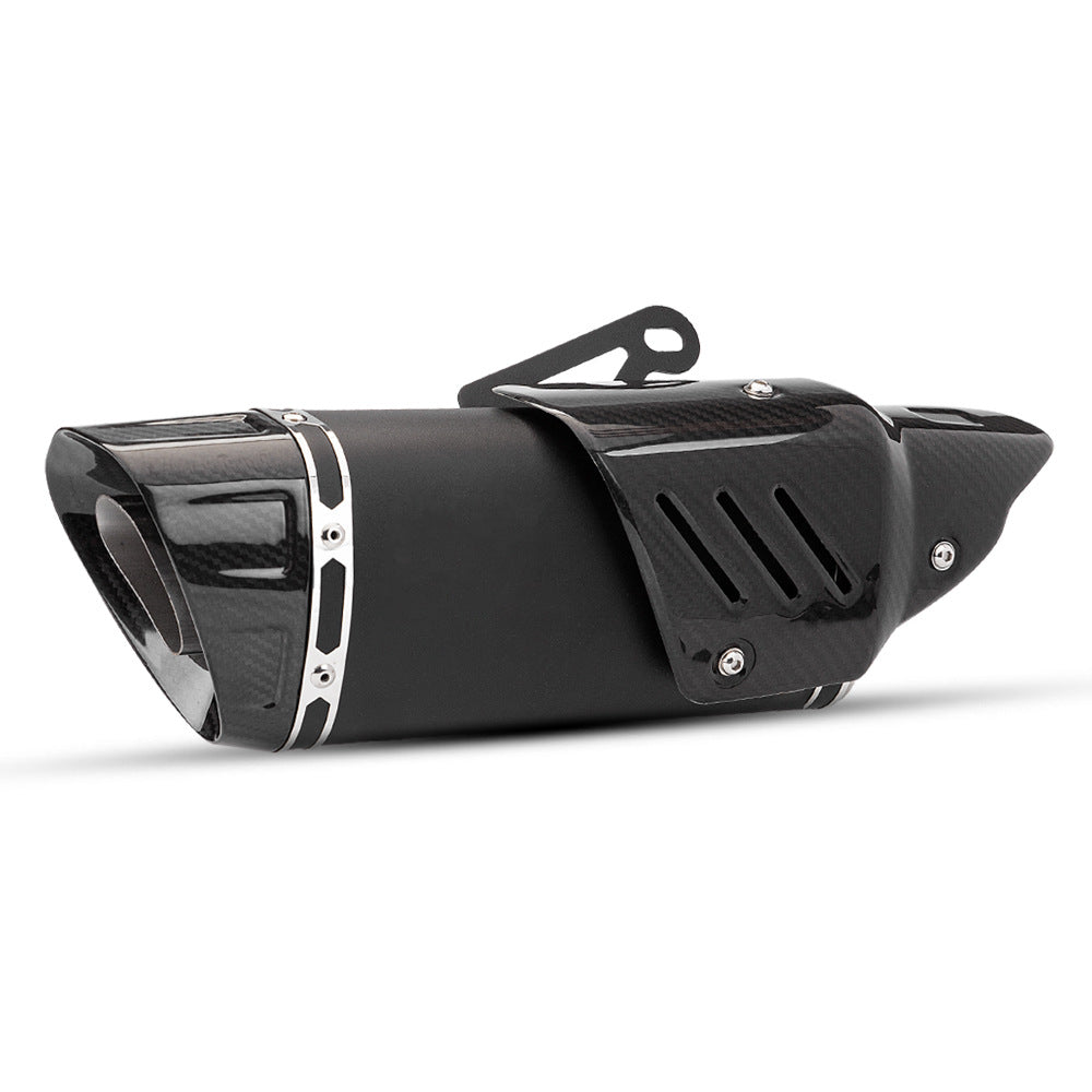 Escape Universal Moto Acero Inox Tapa Fibra de Carbono - 5