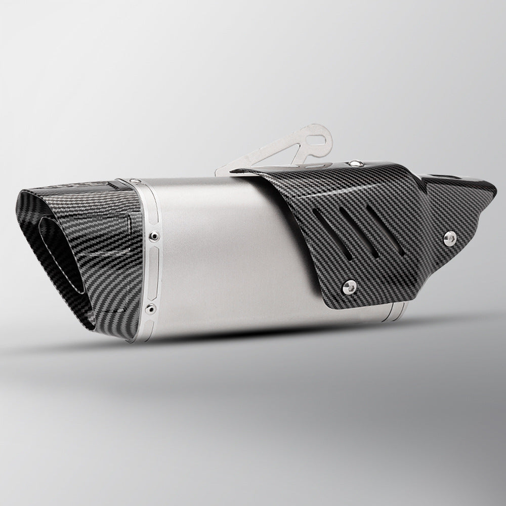 Escape Universal Moto Acero Inox Tapa Fibra de Carbono - 9