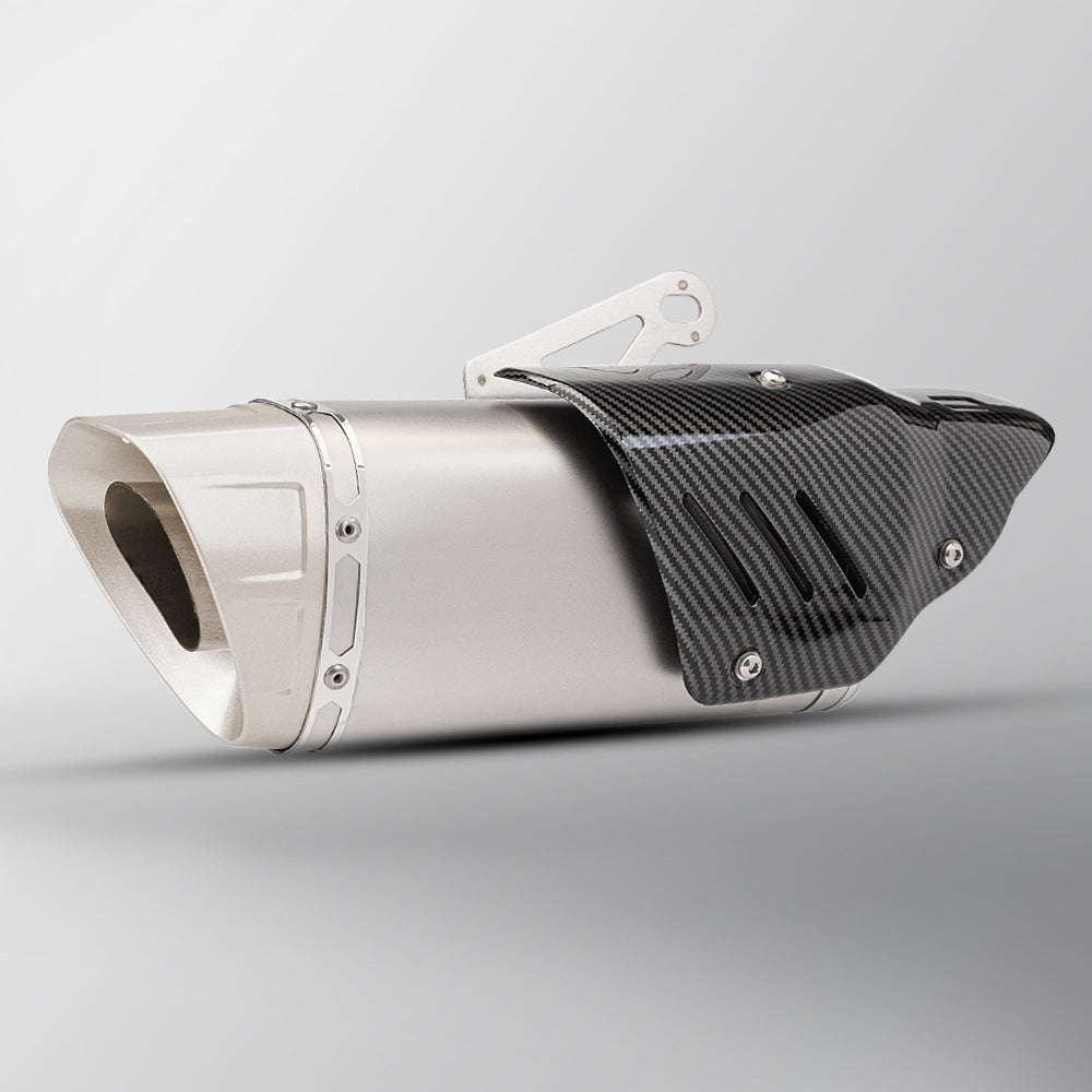 Escape Universal Moto Acero Inox Tapa Fibra de Carbono - 10