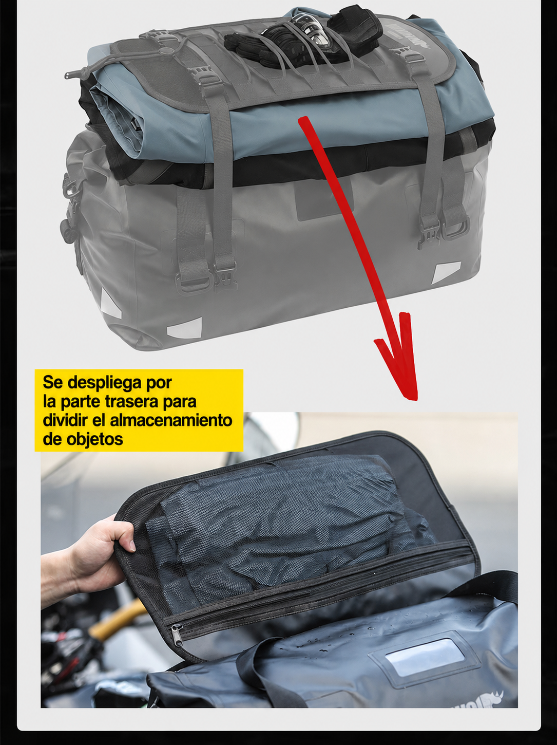 Bolsa Trasera Moto Rhinowalk 40L Impermeable - 27