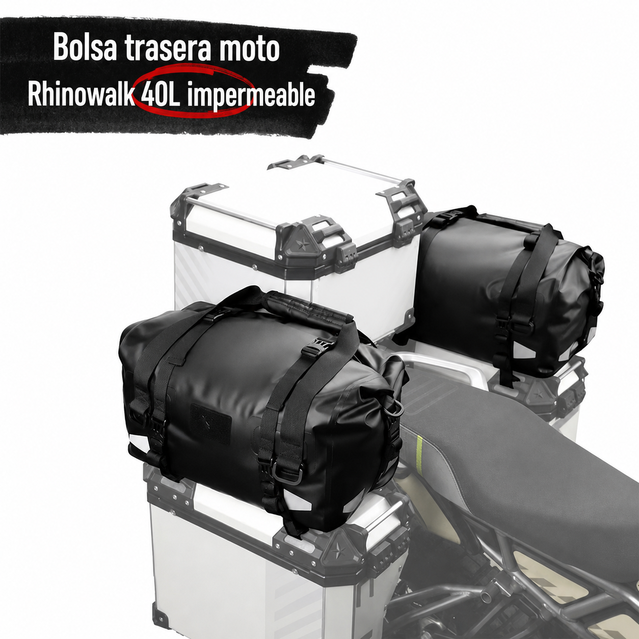 Bolsa Trasera Moto Rhinowalk 40L Impermeable - 3