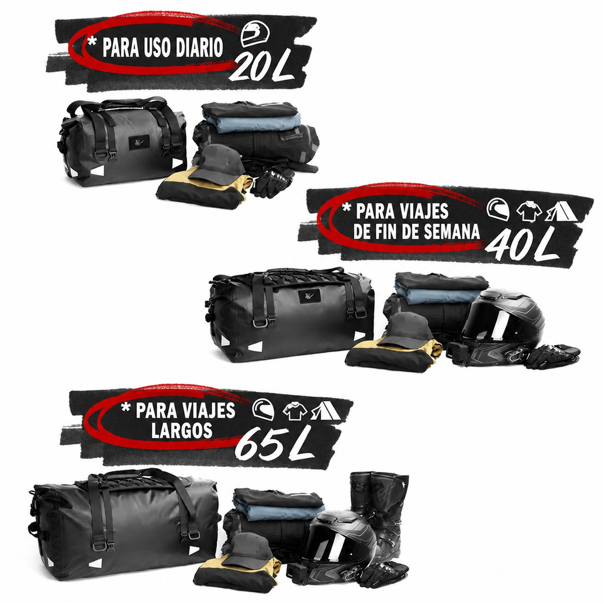 Bolsa Trasera Moto Rhinowalk 40L Impermeable - 6