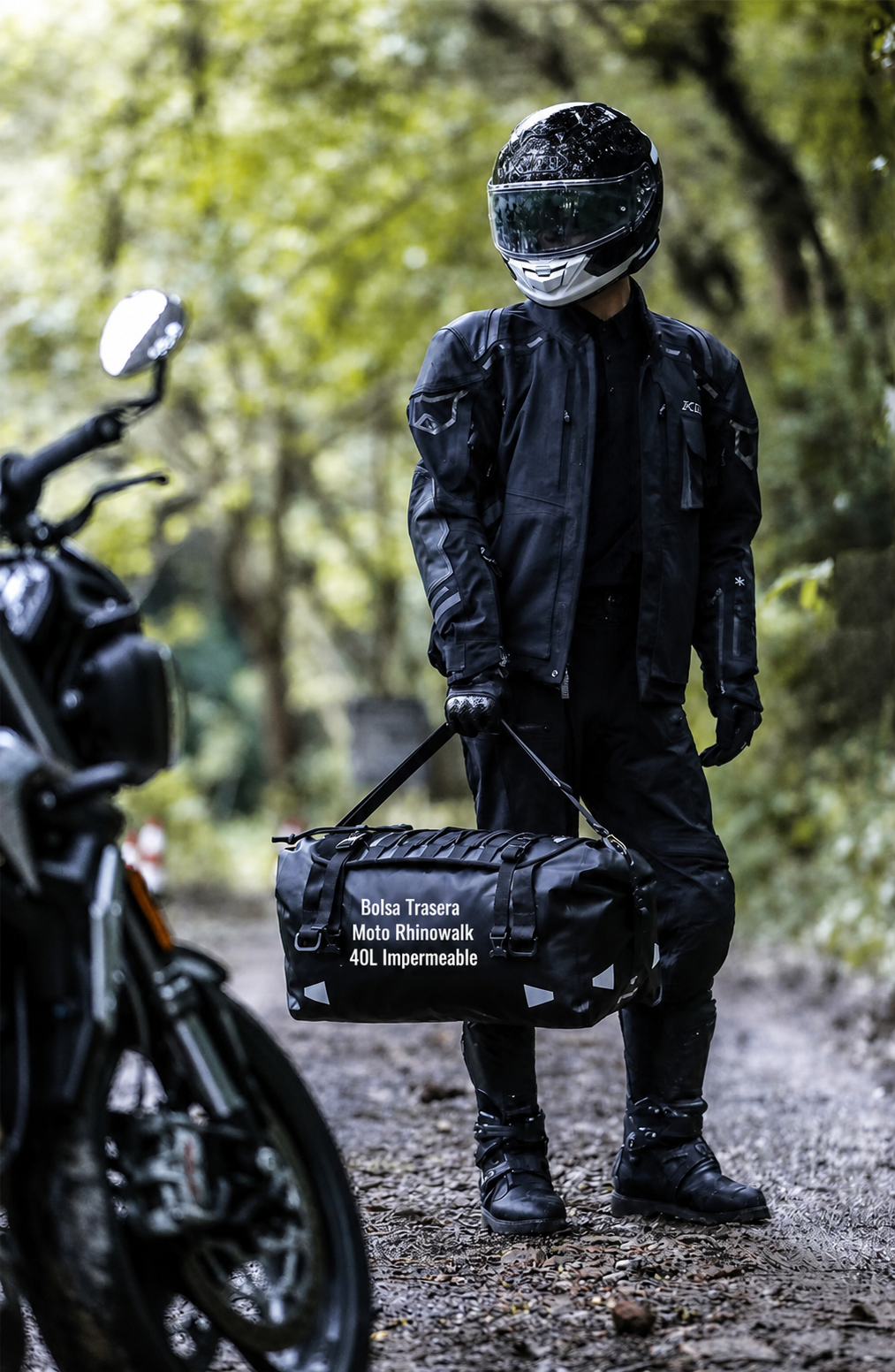 Bolsa Trasera Moto Rhinowalk 40L Impermeable - 16