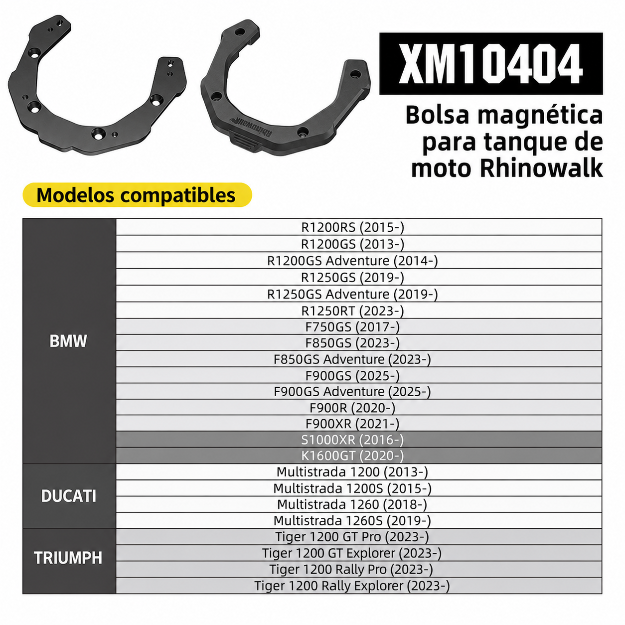 Bolsa magnética para tanque de moto Rhinowalk - 10