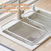Escurridor de acero inoxidable extensible para cocina - 1