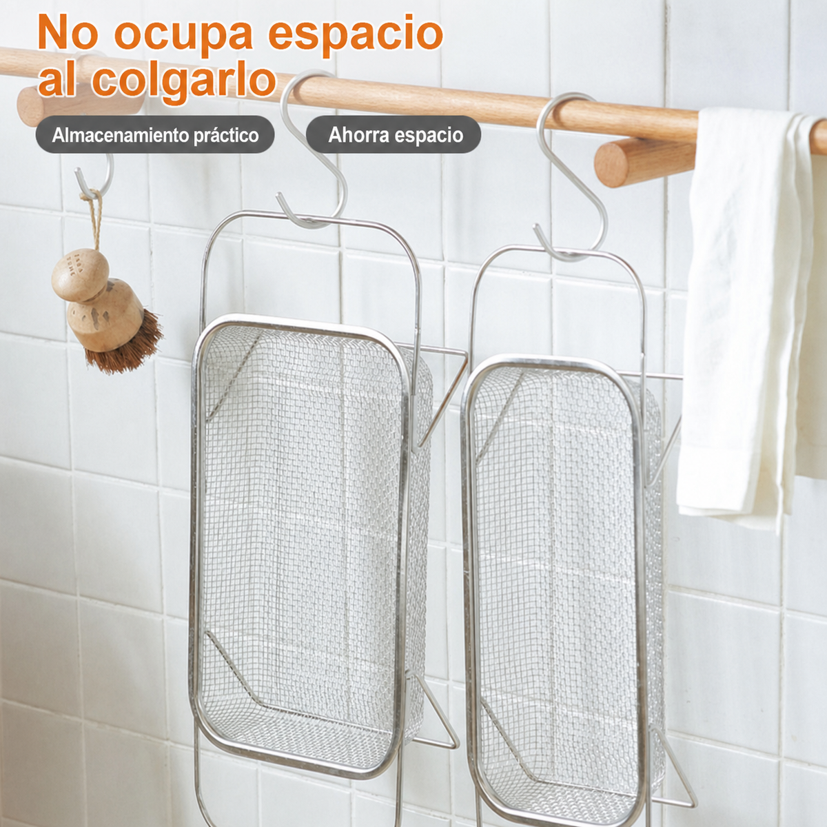 Escurridor de acero inoxidable extensible para cocina - 2