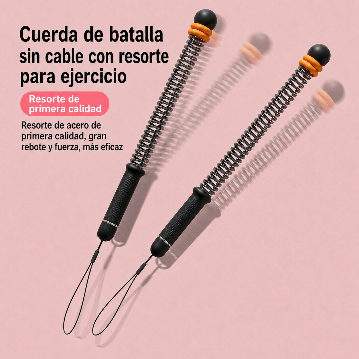 Cuerda de Batalla Sin Cable con Resorte para Gym en Casa - 2