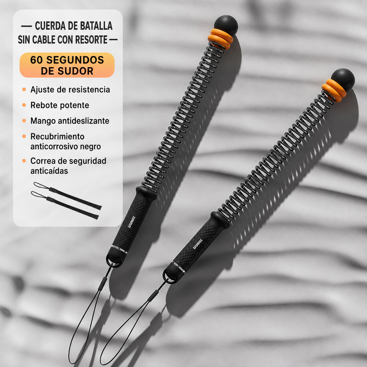 Cuerda de Batalla Sin Cable con Resorte para Gym en Casa