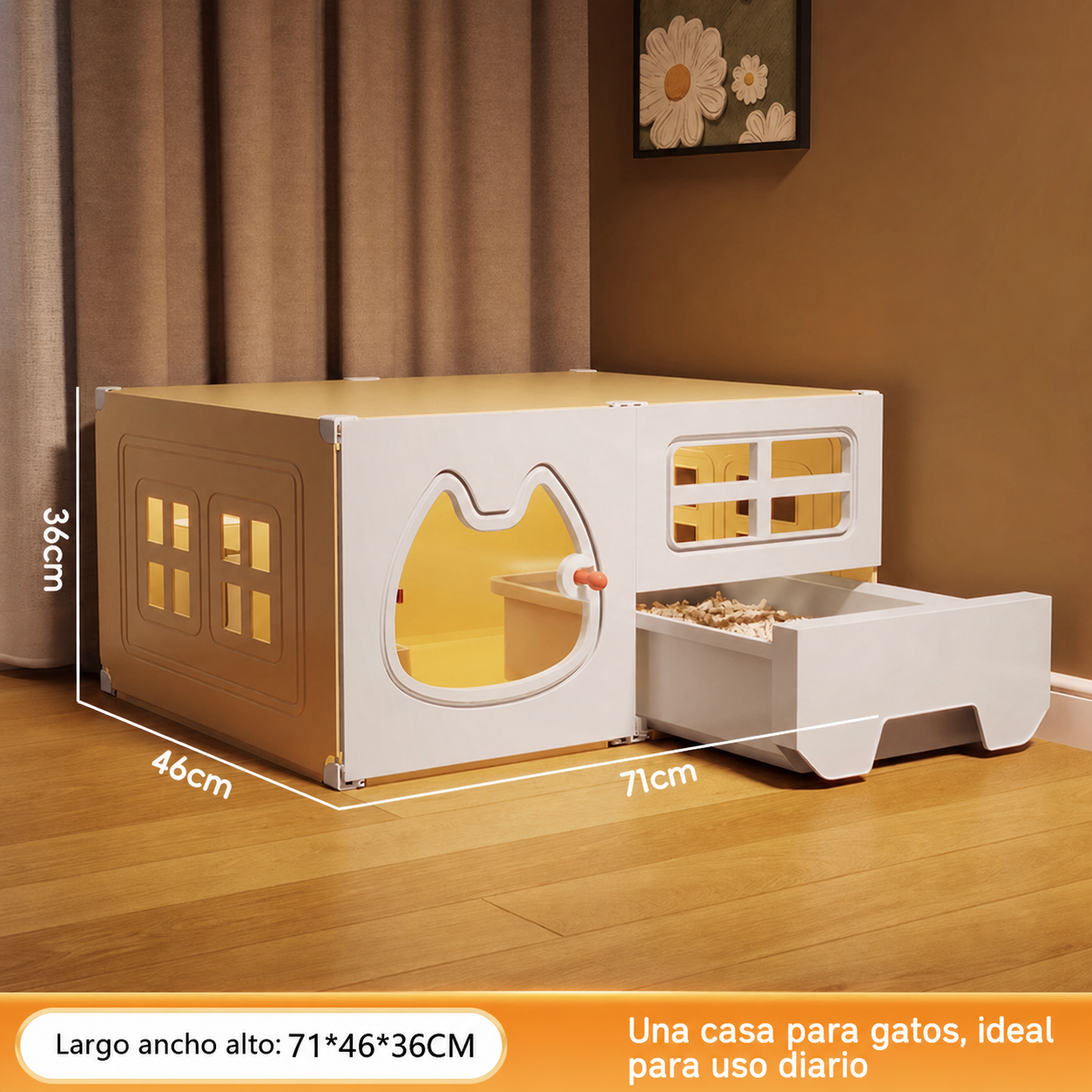 Casa para Gatos Modular con Baño Integrado PP - 9