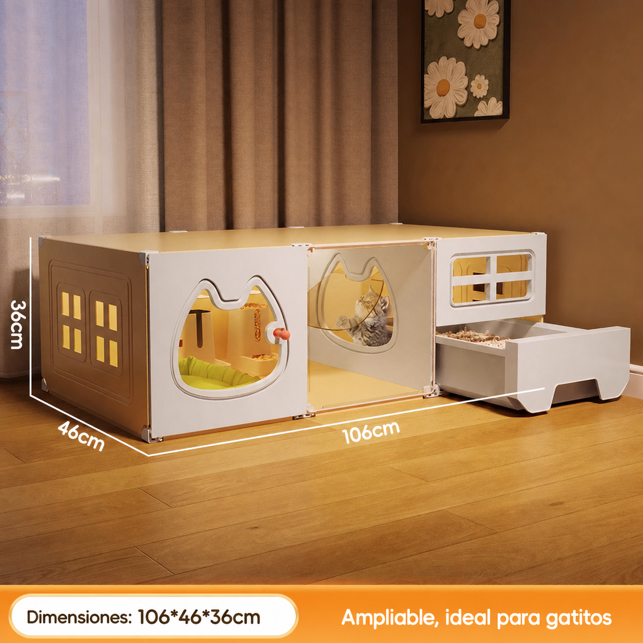 Casa para Gatos Modular con Baño Integrado PP