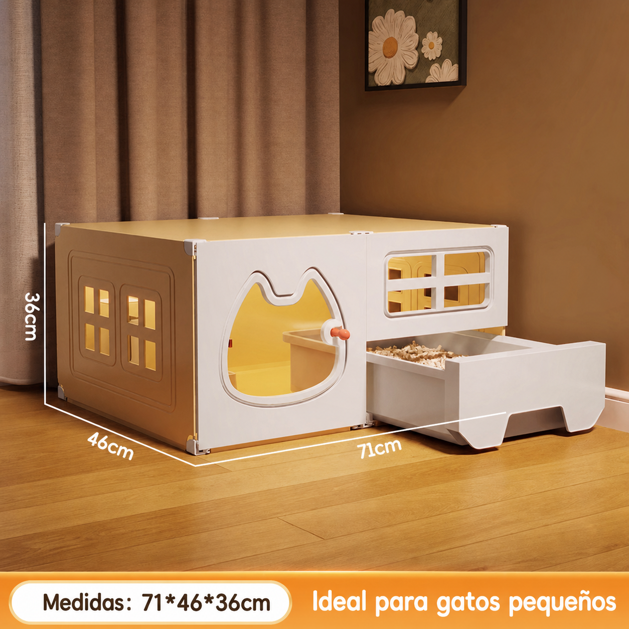 Casa para Gatos Modular con Baño Integrado PP
