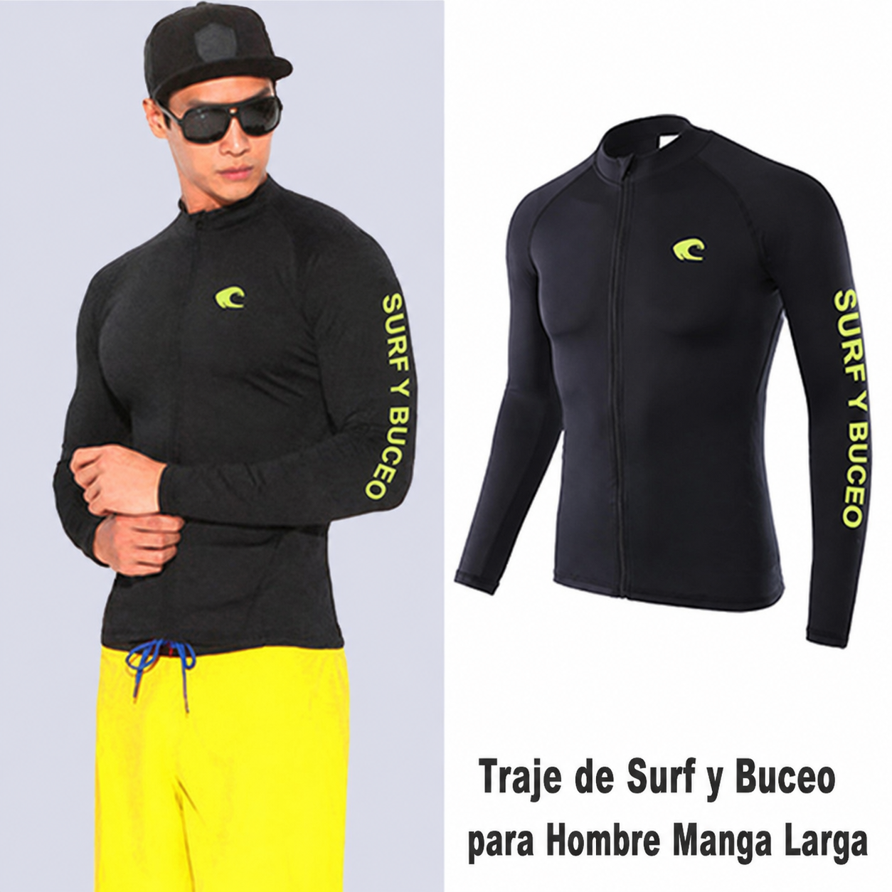 Traje de Surf y Buceo para Hombre Manga Larga