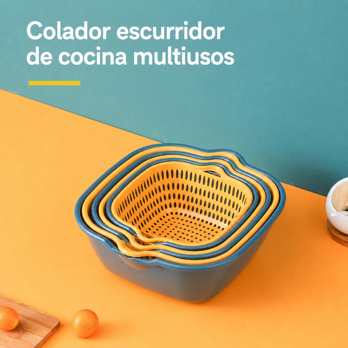 Colador Escurridor de Cocina Set Multiusos Plástico - 1