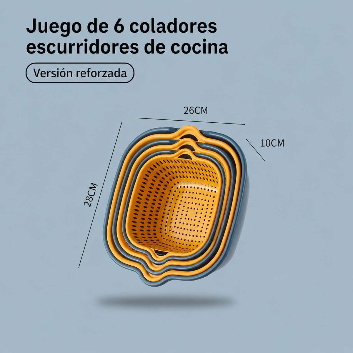 Colador Escurridor de Cocina Set Multiusos Plástico - 8
