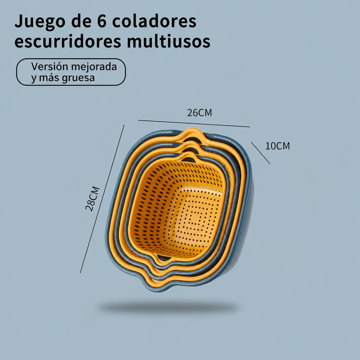 Colador Escurridor de Cocina Set Multiusos Plástico