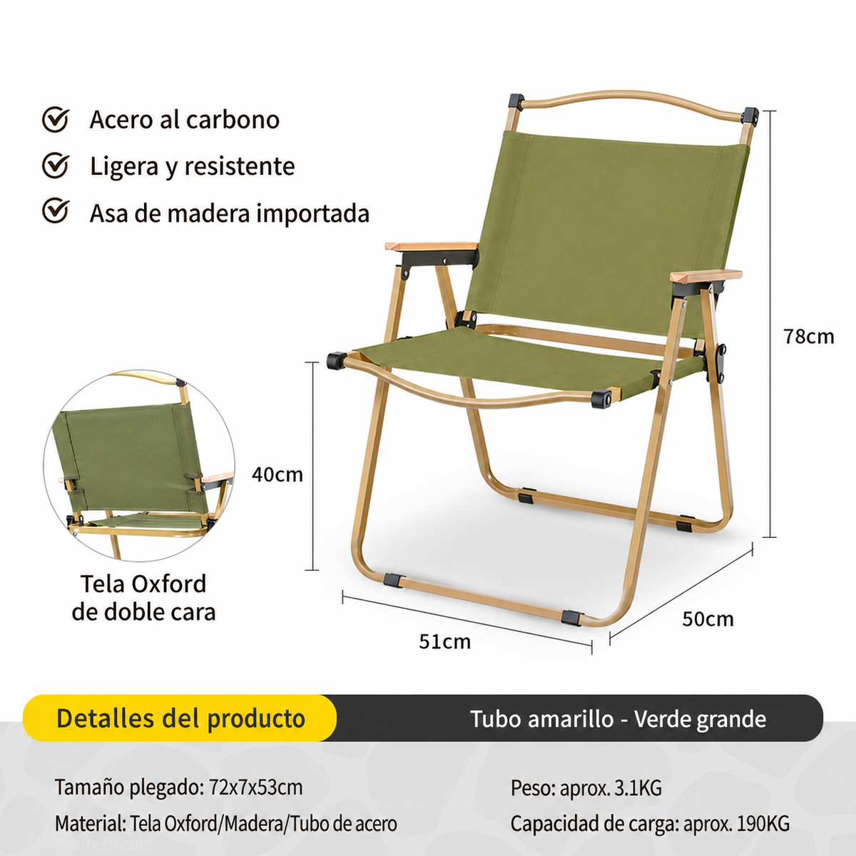 Mesa y Silla Plegable para Camping y Picnic al Aire Libre - 6