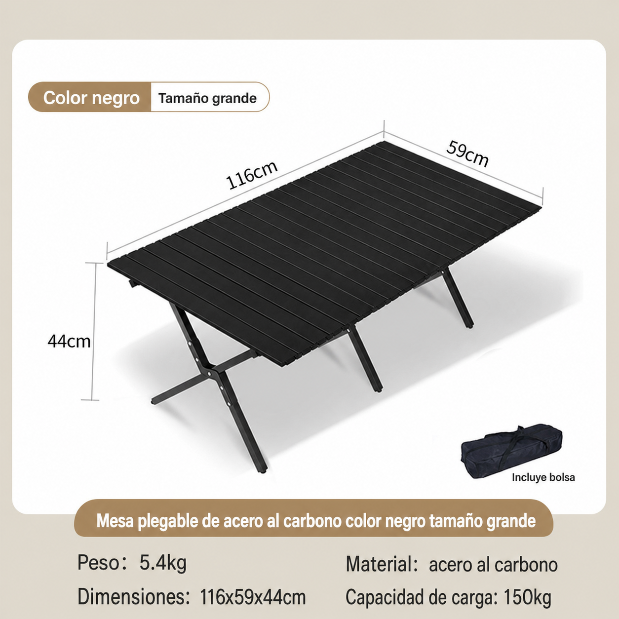 Mesa y Silla Plegable para Camping y Picnic al Aire Libre - 9