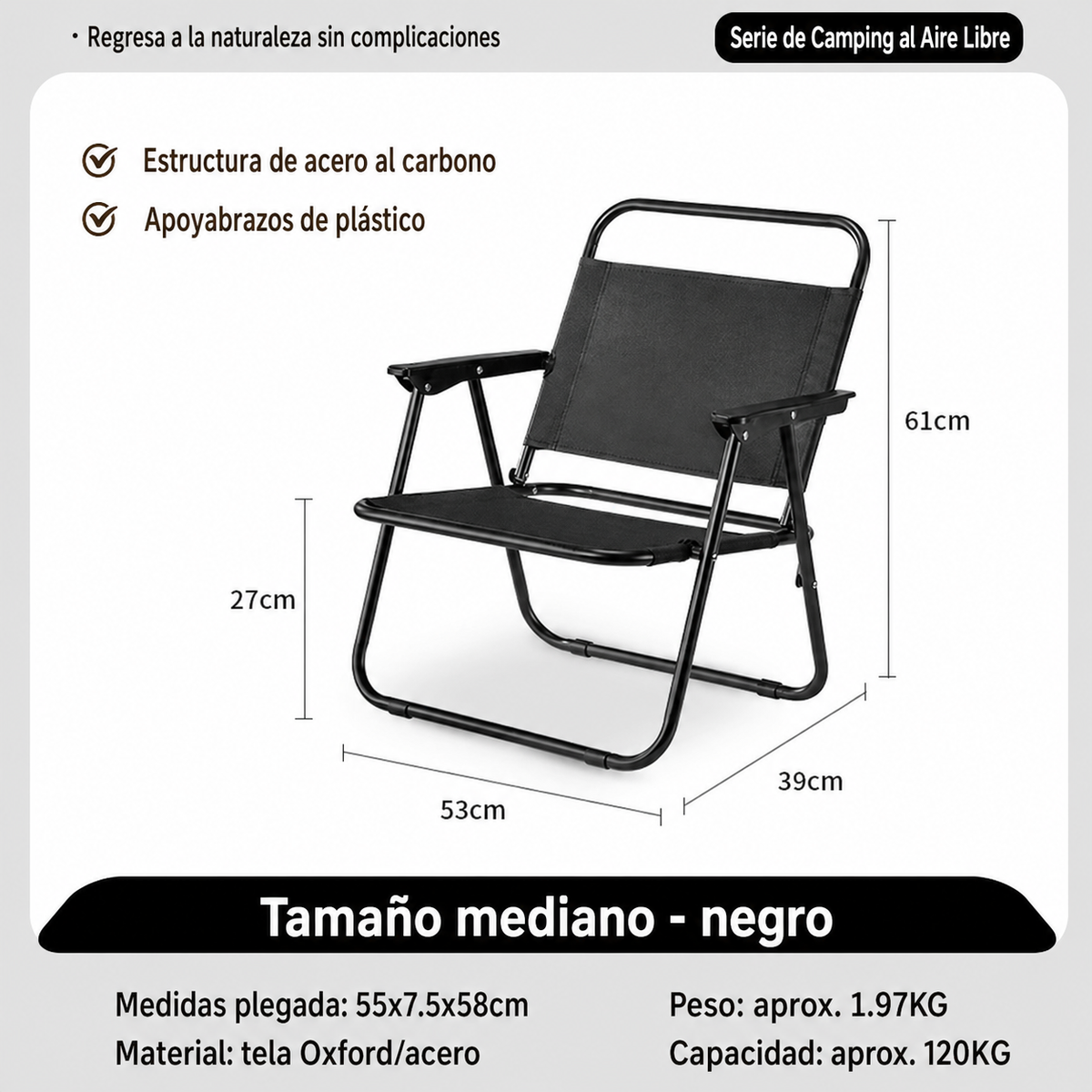 Mesa y Silla Plegable para Camping y Picnic al Aire Libre