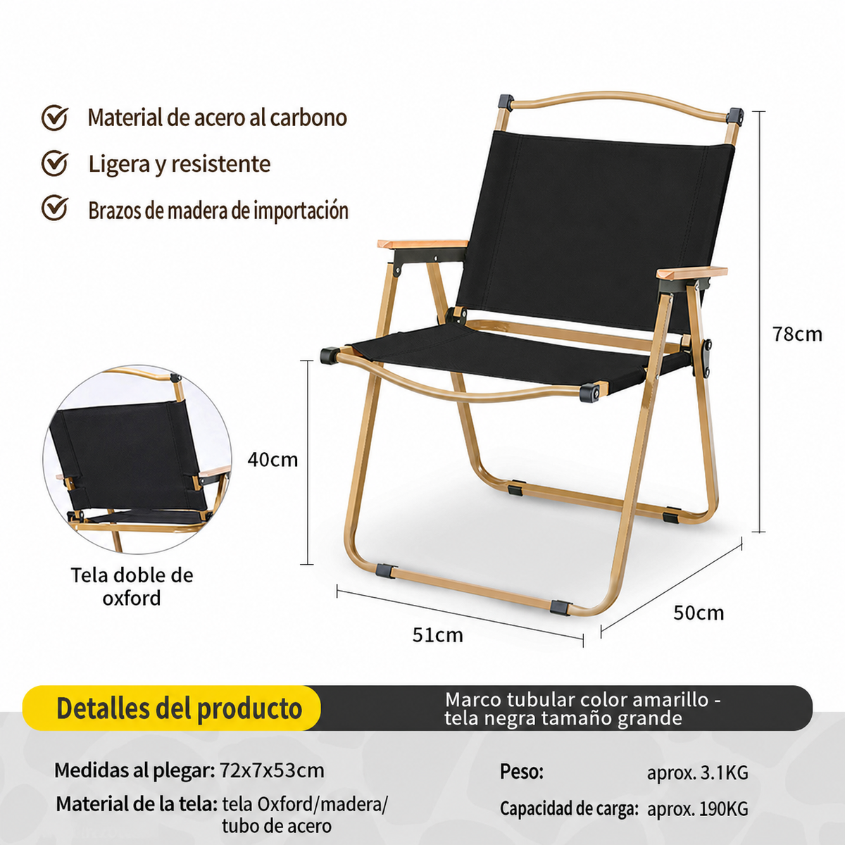 Mesa y Silla Plegable para Camping y Picnic al Aire Libre