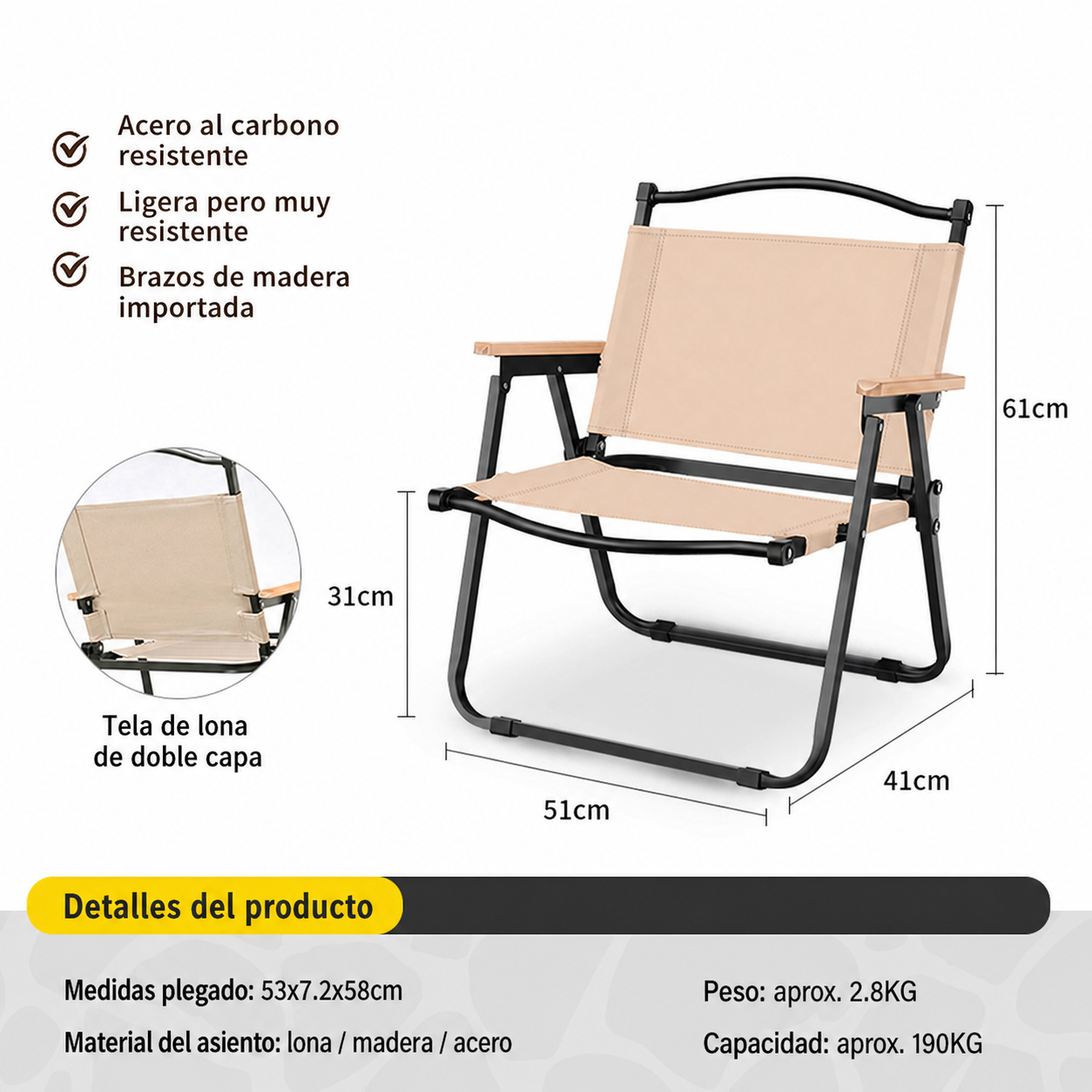 Mesa y Silla Plegable para Camping y Picnic al Aire Libre