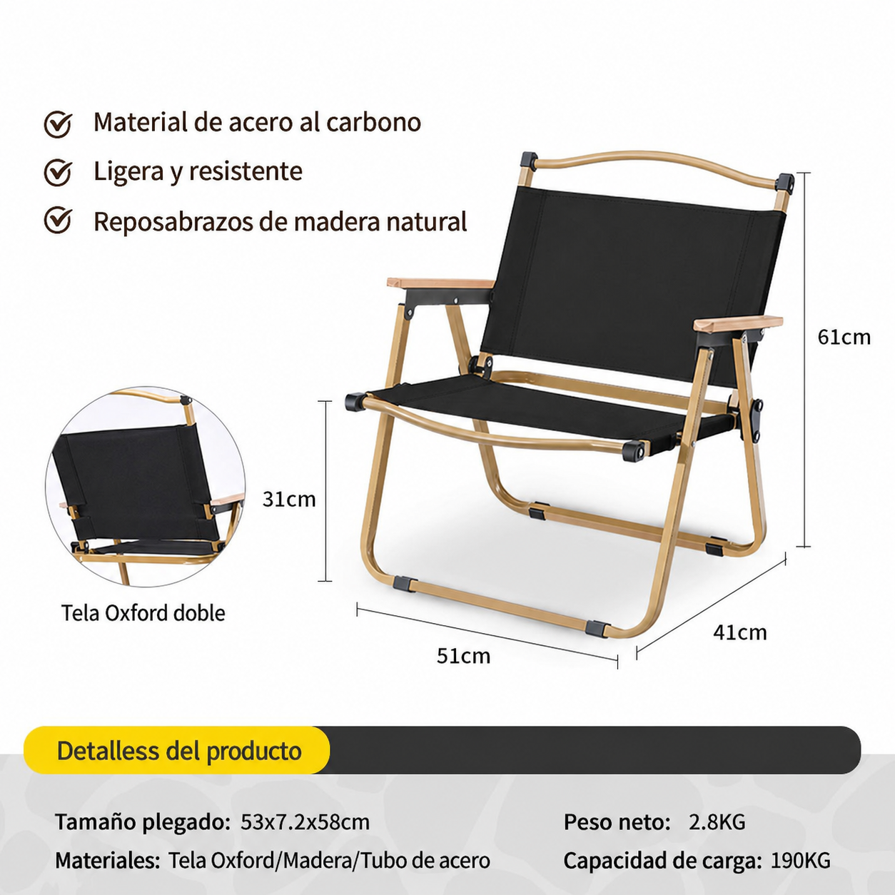 Mesa y Silla Plegable para Camping y Picnic al Aire Libre