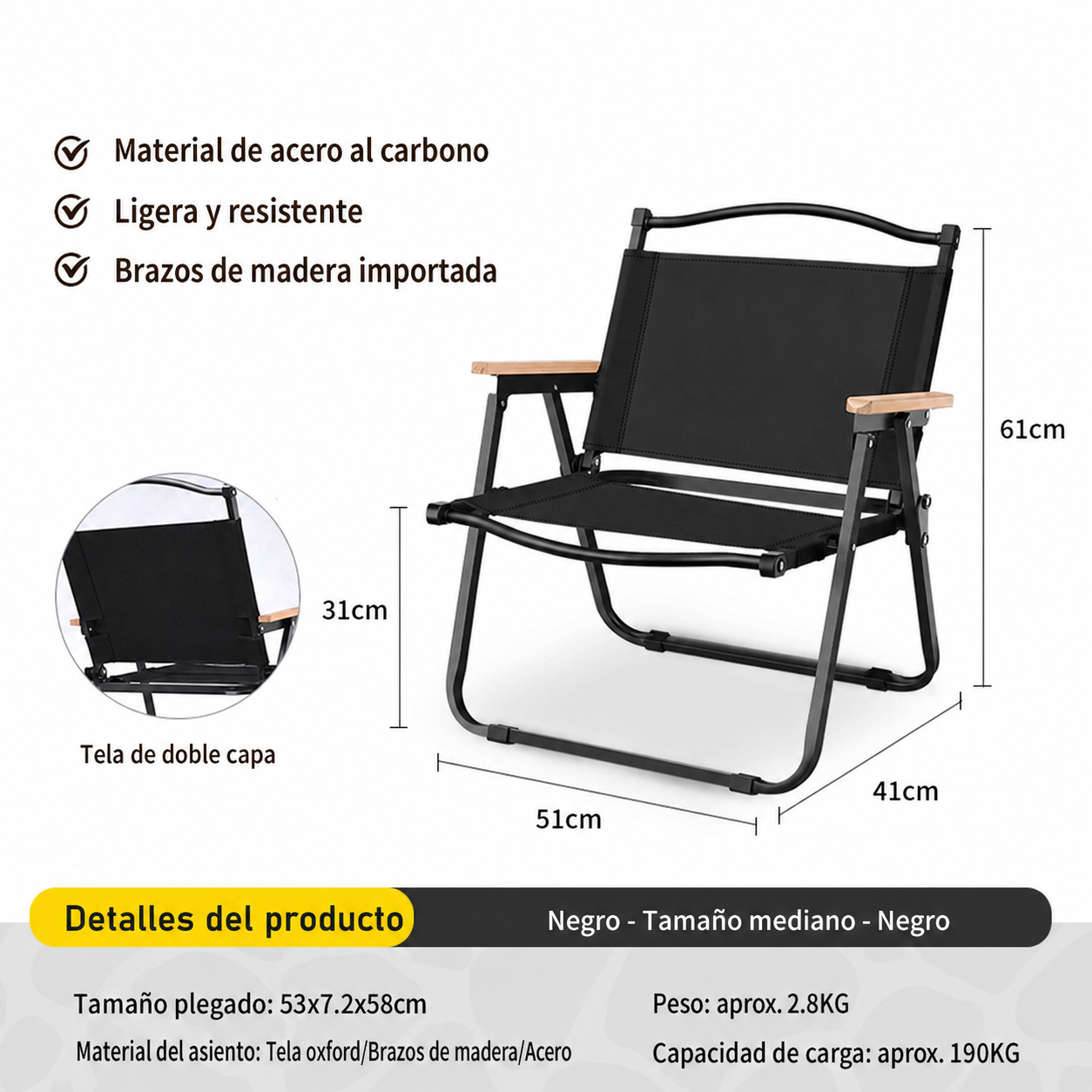 Mesa y Silla Plegable para Camping y Picnic al Aire Libre