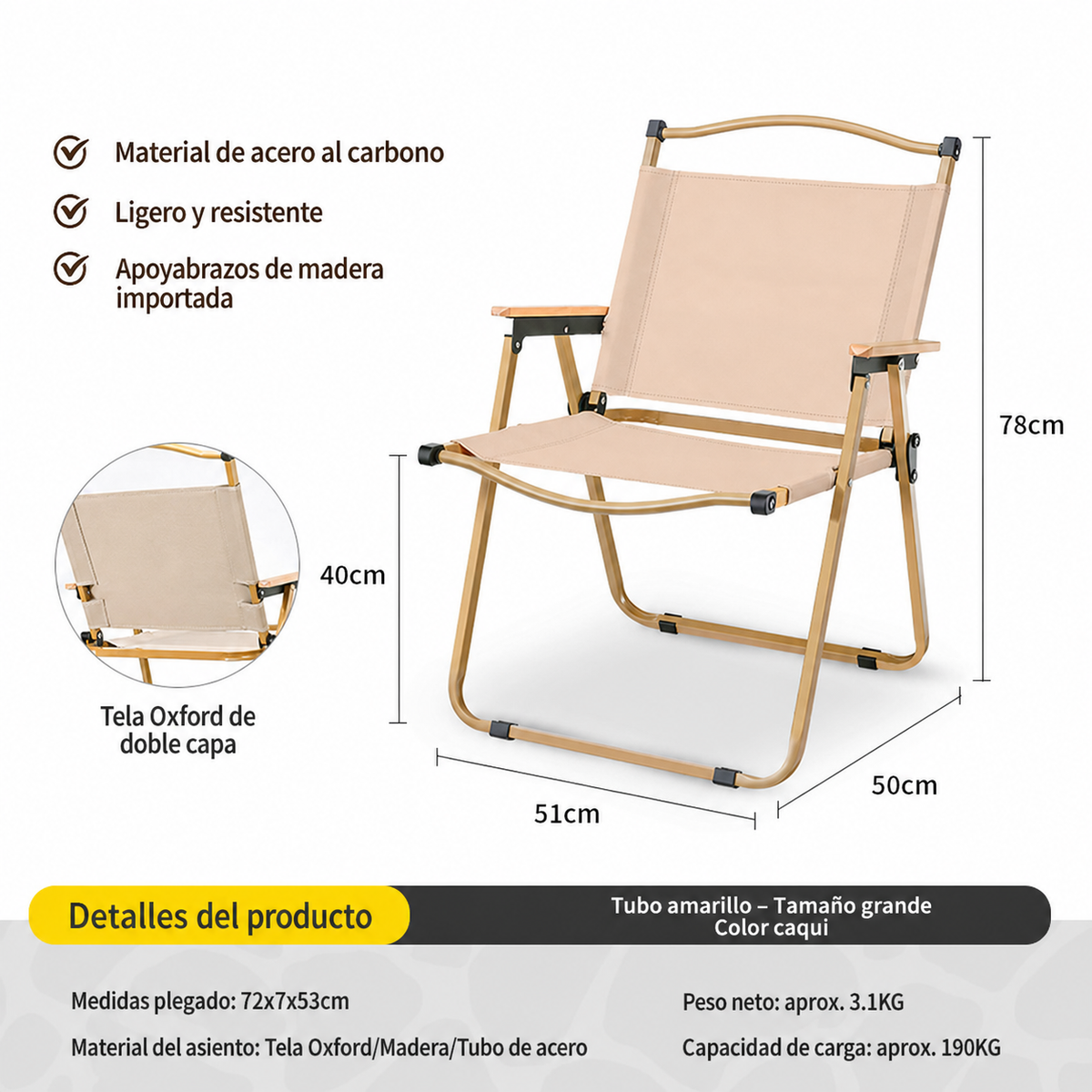 Mesa y Silla Plegable para Camping y Picnic al Aire Libre