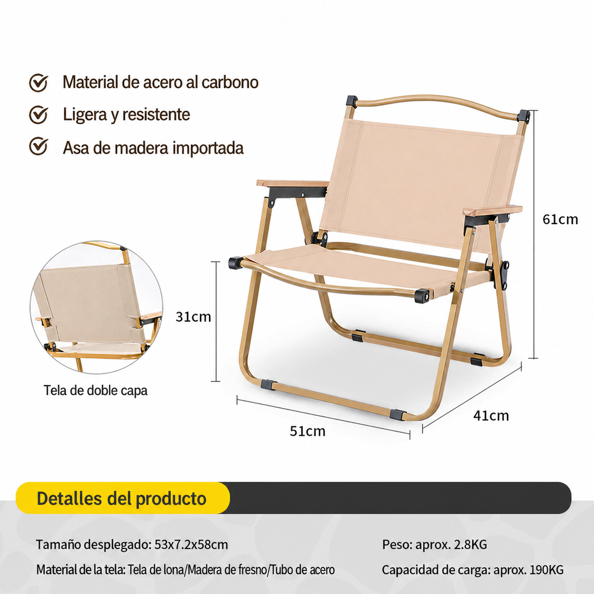 Mesa y Silla Plegable para Camping y Picnic al Aire Libre