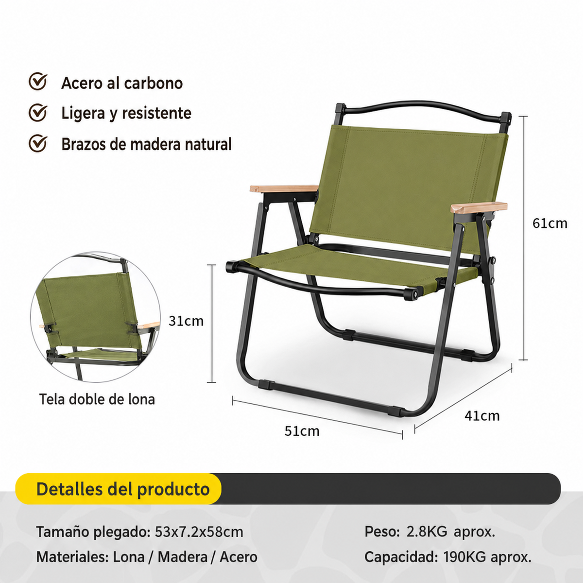 Mesa y Silla Plegable para Camping y Picnic al Aire Libre