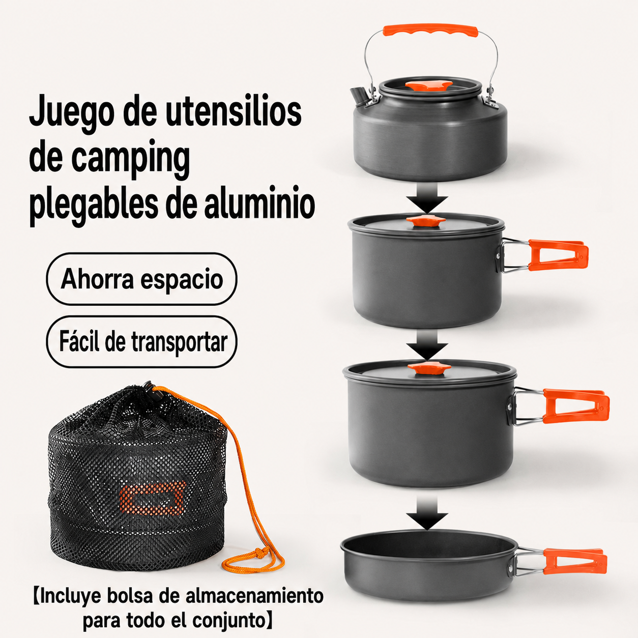 Set de Utensilios de Camping Plegables de Aluminio - 1
