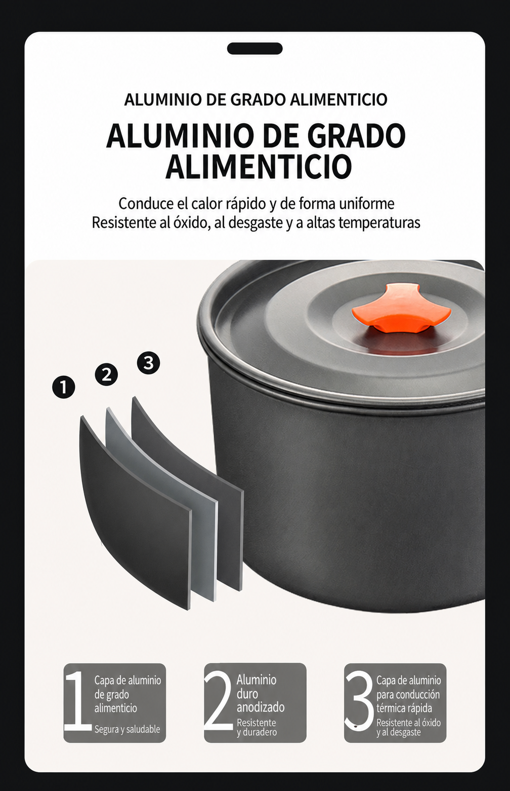 Set de Utensilios de Camping Plegables de Aluminio - 14